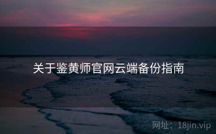 关于鉴黄师官网云端备份指南