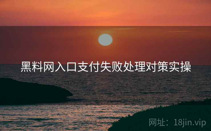 黑料网入口支付失败处理对策实操