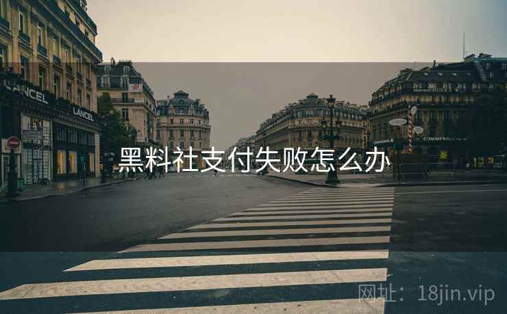 黑料社支付失败怎么办