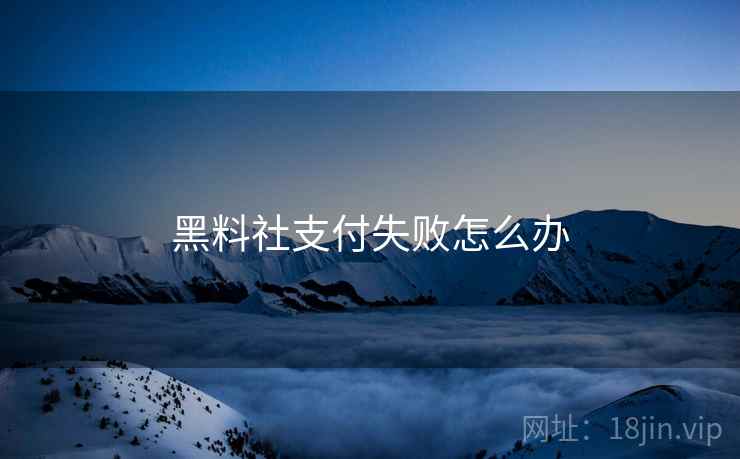 黑料社支付失败怎么办