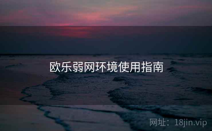 欧乐弱网环境使用指南