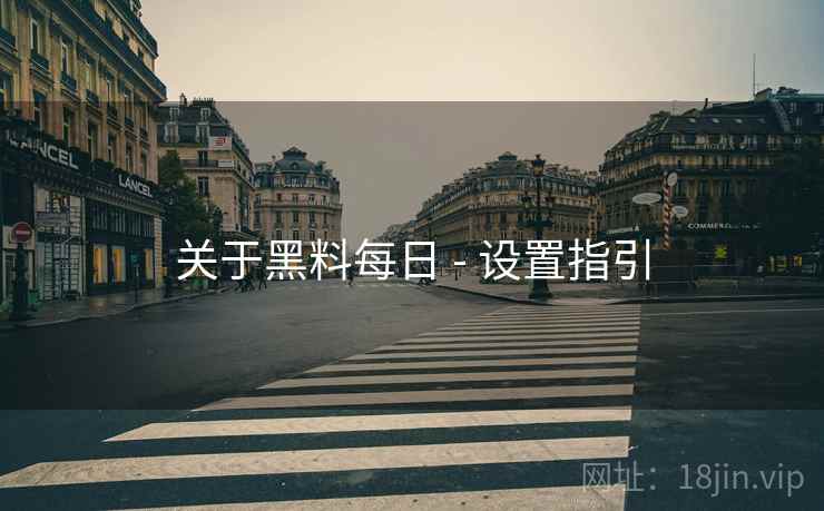 关于黑料每日 - 设置指引